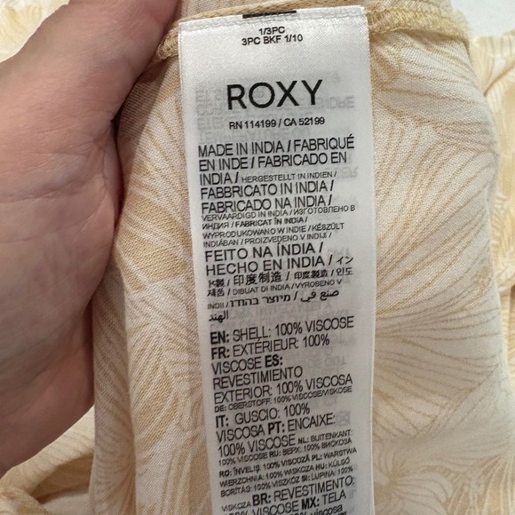 Roxy Satin Sands Mini Dress Puff Sleeve Open Back S - Picture 9 of 11